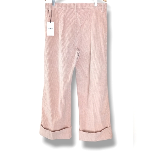 NWT 7 For All Mankind  Wide Leg Corduroy Easy Trouser in Cameo Rose  31 🌸 $348 - Picture 7 of 12